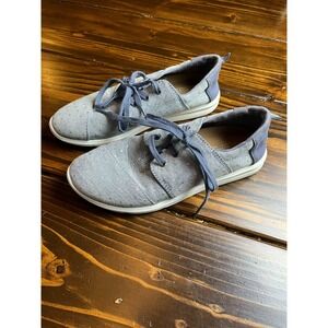 TOMS Shoes, Women's Size 7, Blue Gold, Polka Dots, Lace Up, Comfortable Shoes